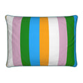 a striped outdoor cushion