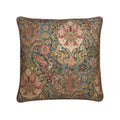 Decorative pillow with intricate floral and paisley pattern on a white background