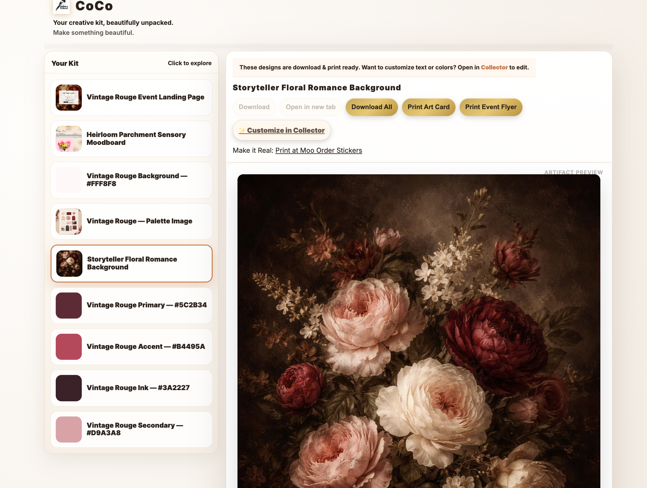 Storyteller Sensory Concept Suite — Vintage Rouge Noir