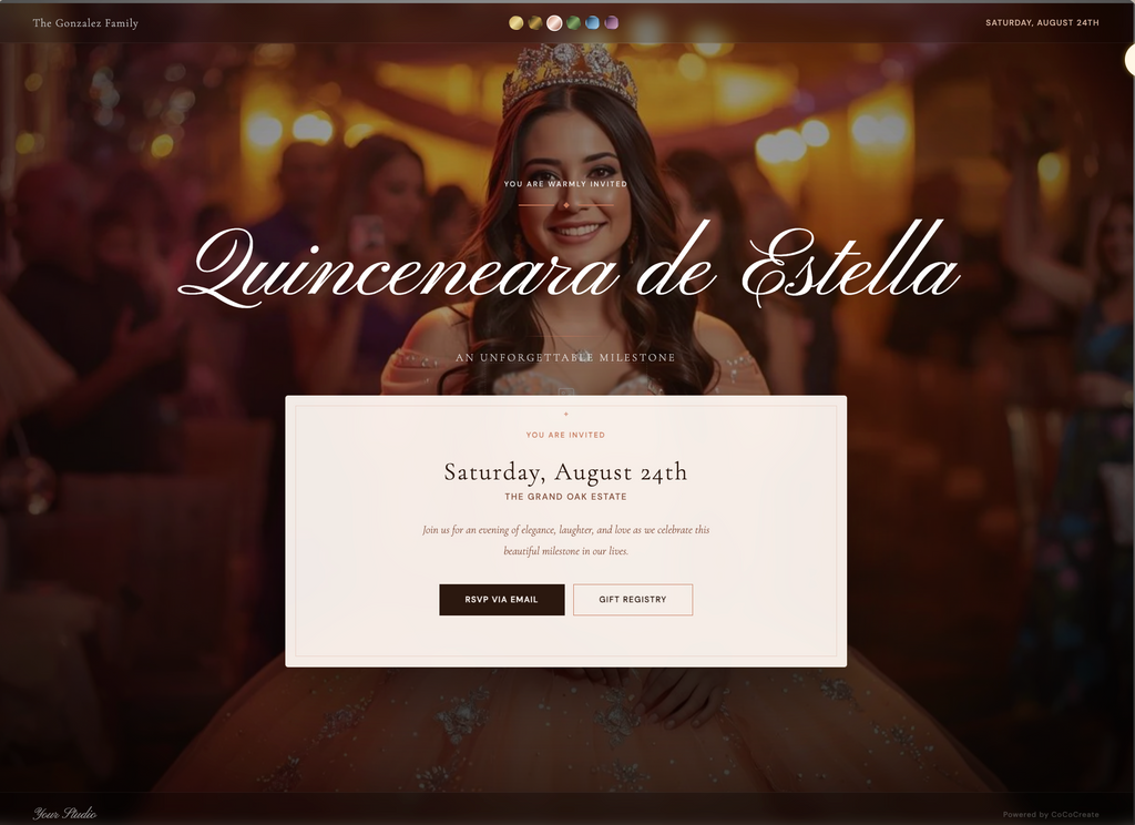 Mexican Quinceanera Celebration Event Suite