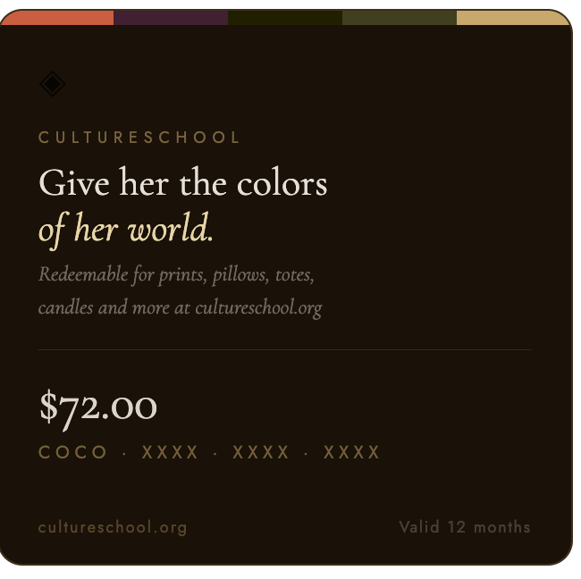 Gift Card -Give them the colors of their world