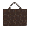 Tote bag with geometric pattern on a white background