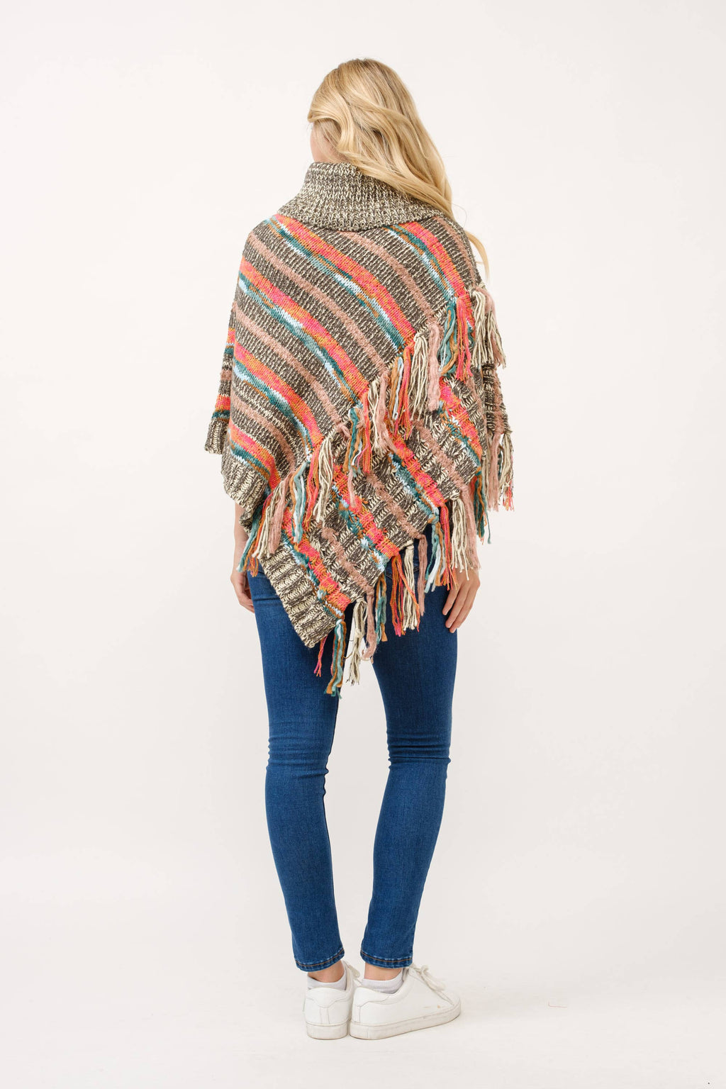 Gracie Knitted Fringe Pullover Poncho
