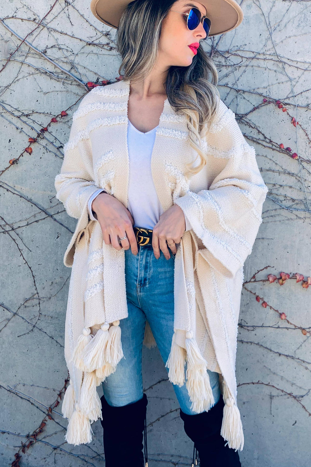 Texture Knit Chunky Tassel Cardigan–Boho Layer | Coming Soon