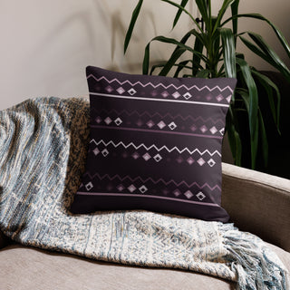 Premium  Throw Pillow: Amazonian Acai Night — Navajo Weave