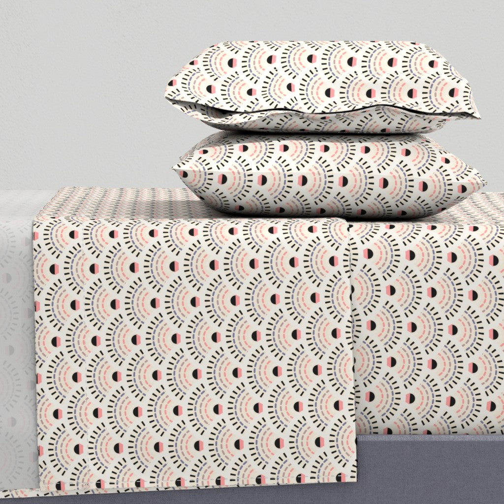 Queen Sheet Set With Art Deco Sea Shells | After the Storm