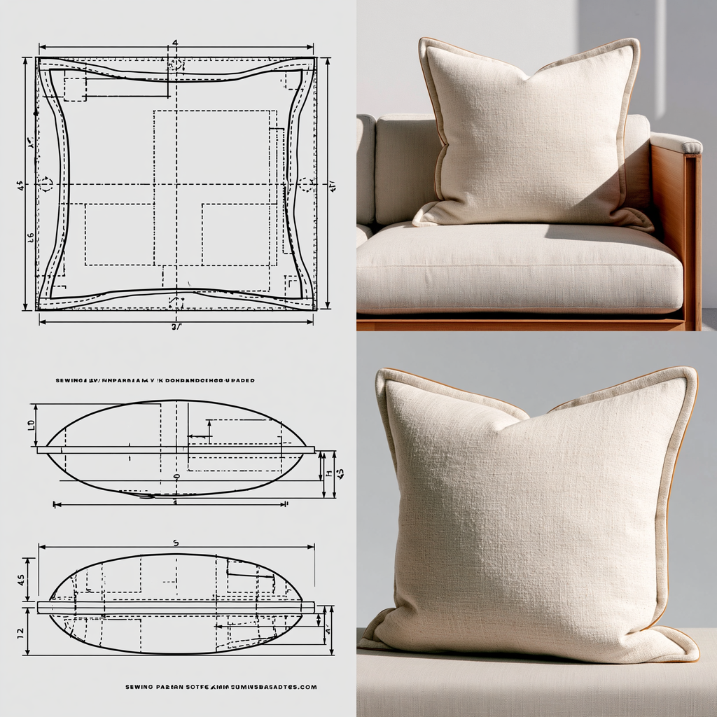 Piped Pillow Cover Sewing Pattern | PDF Download
