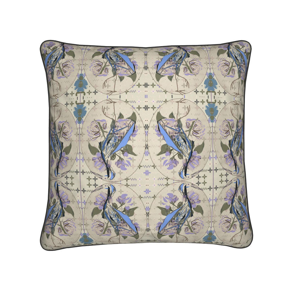 Piped Cushion Cover | Crane of the Cape | Santorini Limestone Blue