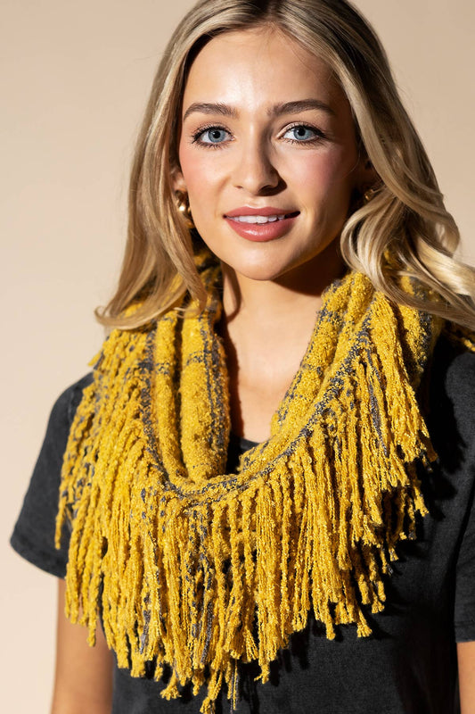 Plaid Infinity Knit Scarf