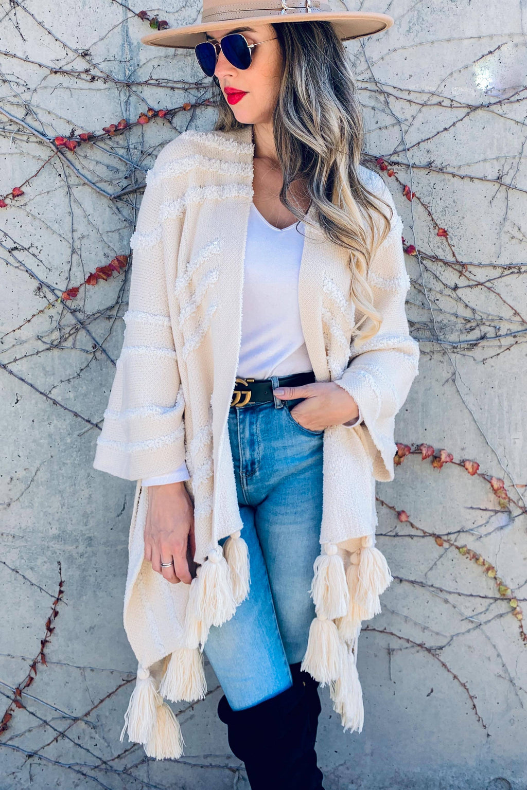 Texture Knit Chunky Tassel Cardigan–Boho Layer | Coming Soon