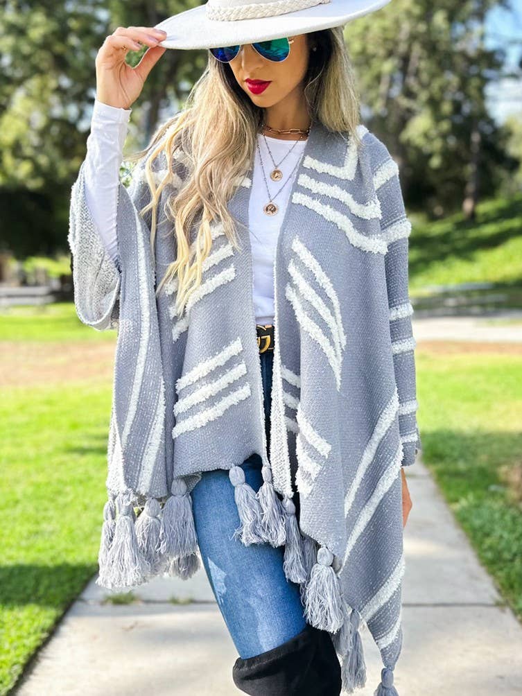 Texture Knit Chunky Tassel Cardigan–Boho Layer | Coming Soon
