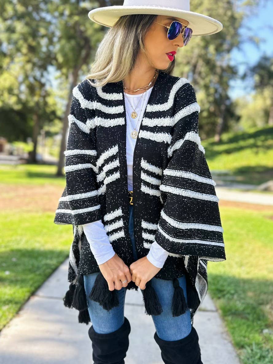 Texture Knit Chunky Tassel Cardigan–Boho Layer | Coming Soon