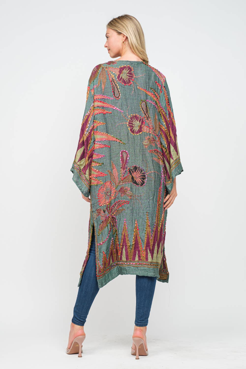 Meghan Hunter Green Thick Stitch Duster