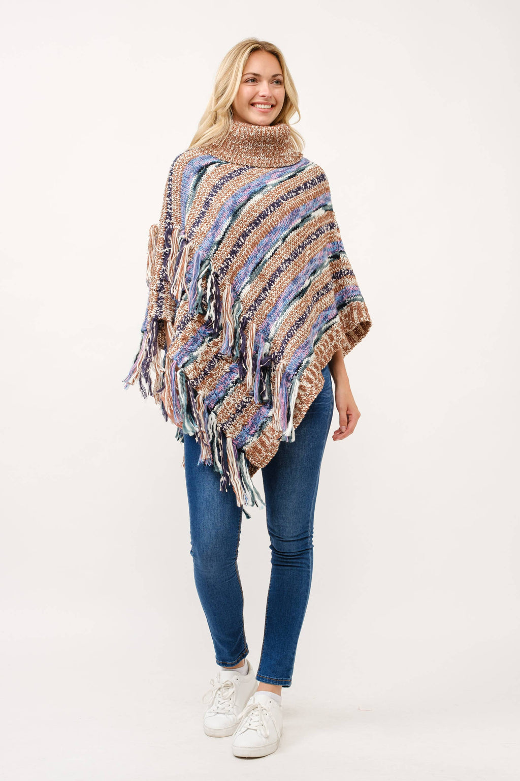 Gracie Knitted Fringe Pullover Poncho