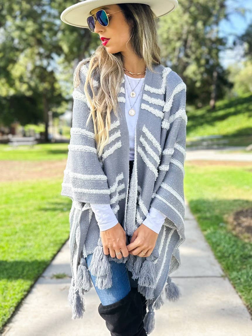 Texture Knit Chunky Tassel Cardigan–Boho Layer | Coming Soon
