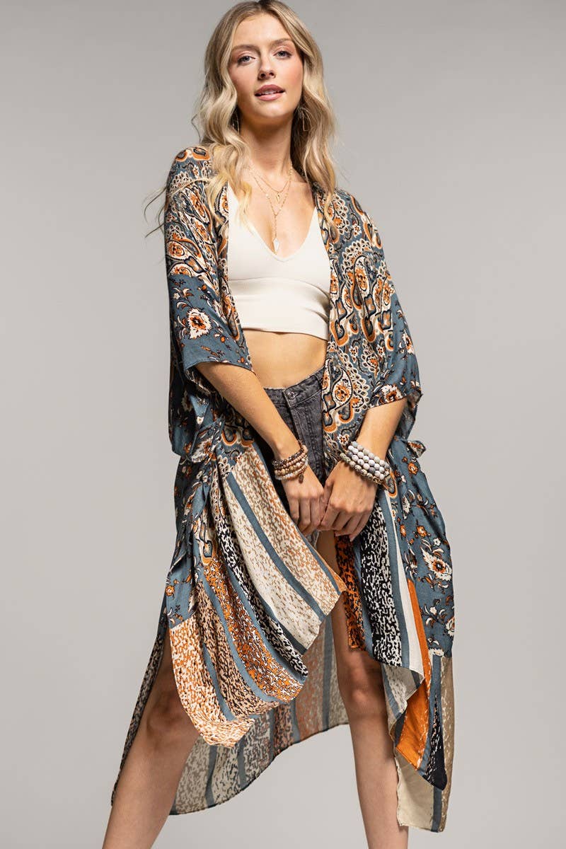 Vintage Inspired Paisley Kimono