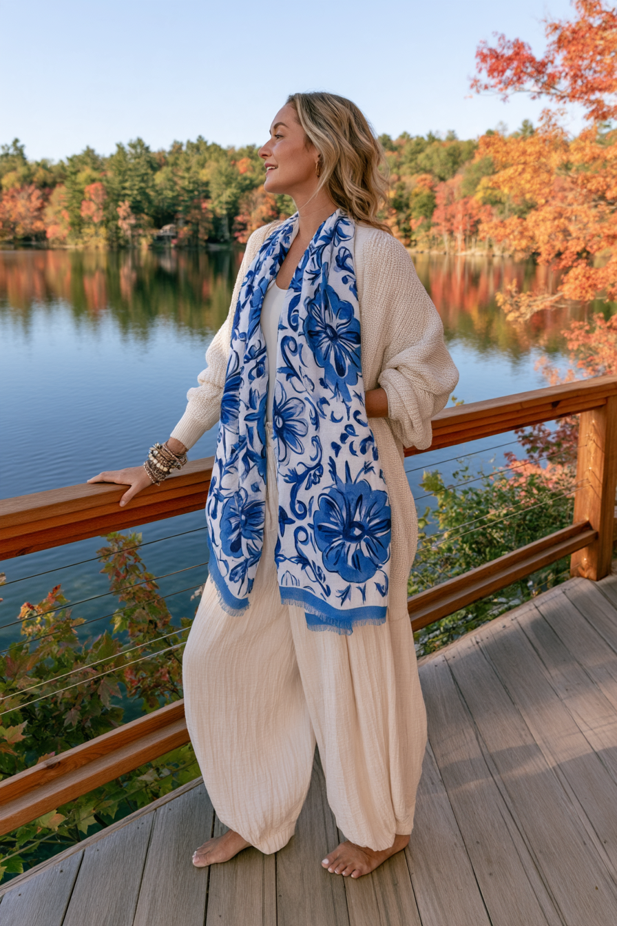 Botanical Fringe Scarf