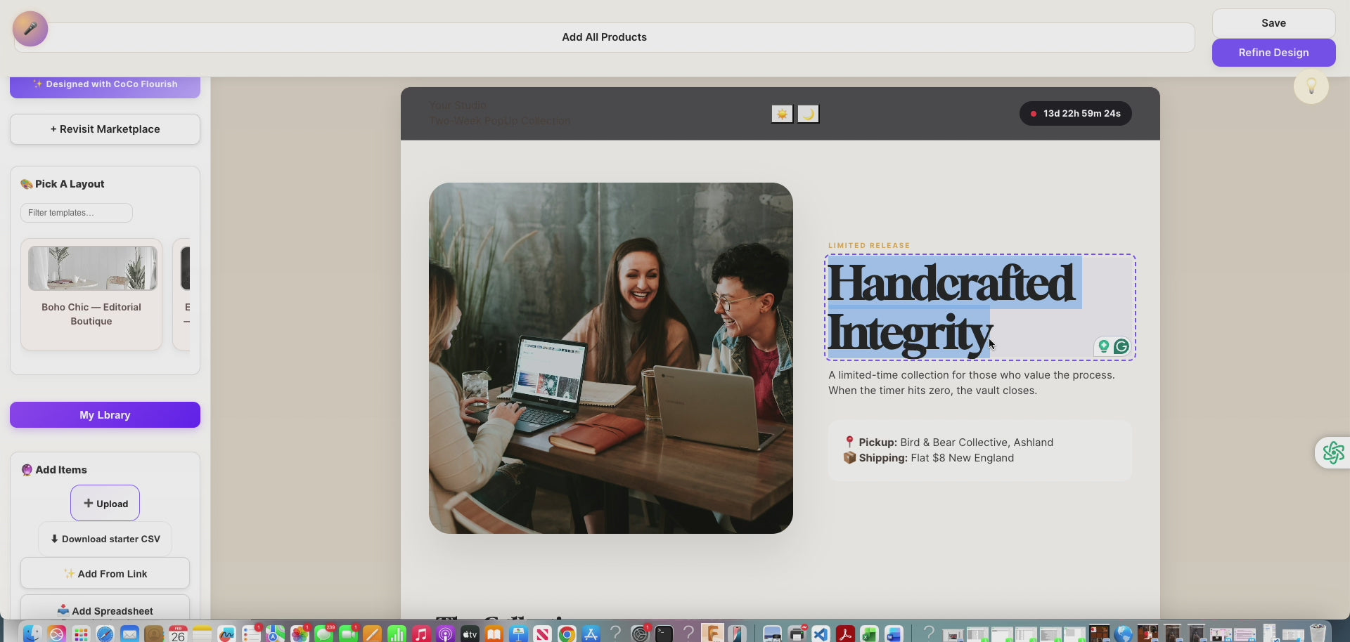Boho Chic- Instant PopUp Store