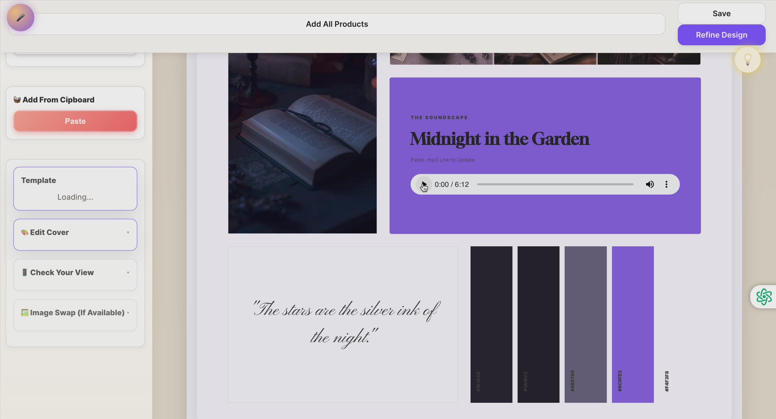 Storyteller Sensory Concept Suite — Poet’s Nightfall