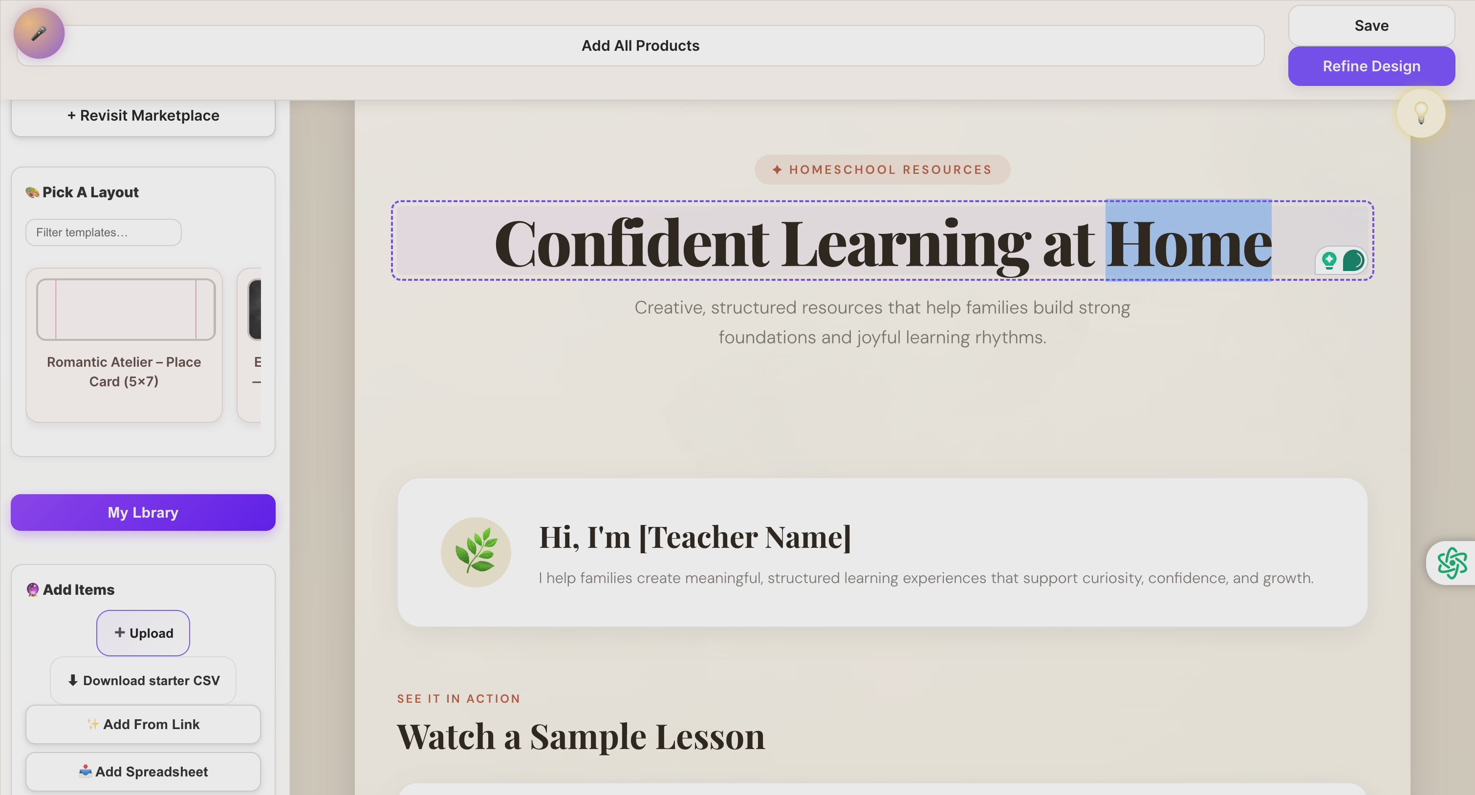 a video of a landing page for homeschoolers