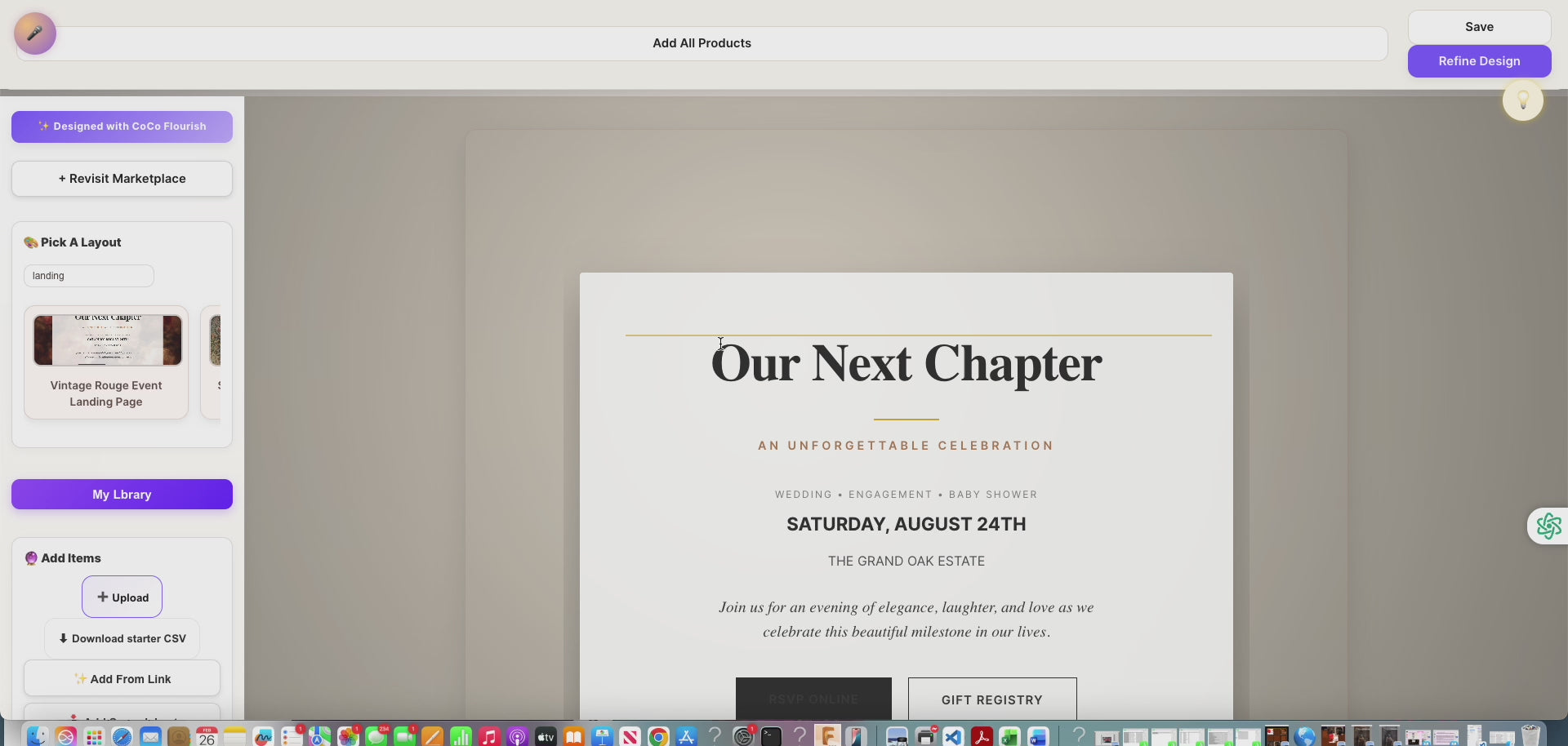 Romantic Vintage Wedding & Celebration Invitation Suite — Editable Digital Collection