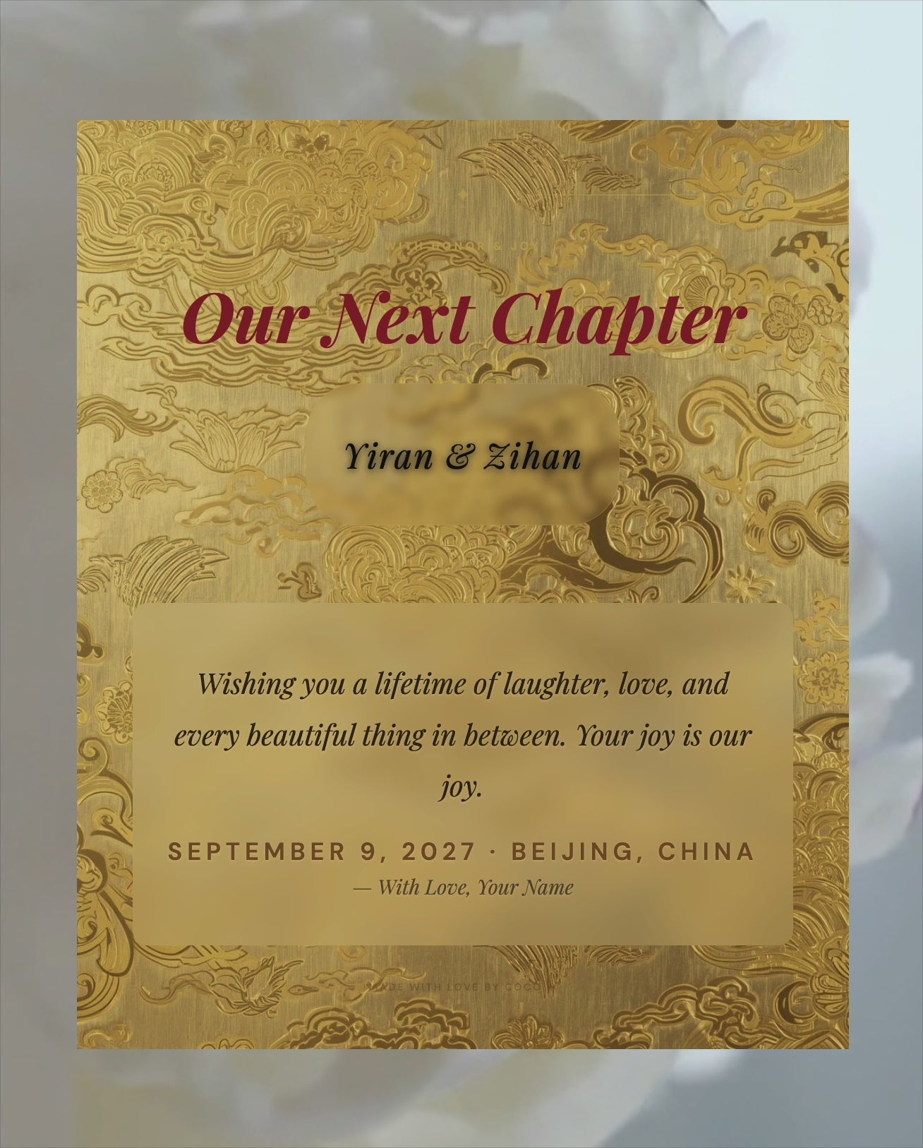 Modern Heritage Beijing Response Card