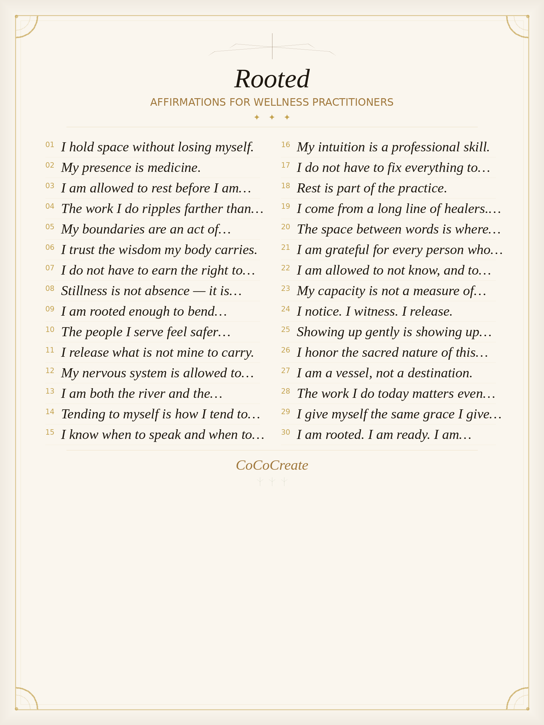 Printed Affirmation Cards for Wellness (Curated Set of 10)