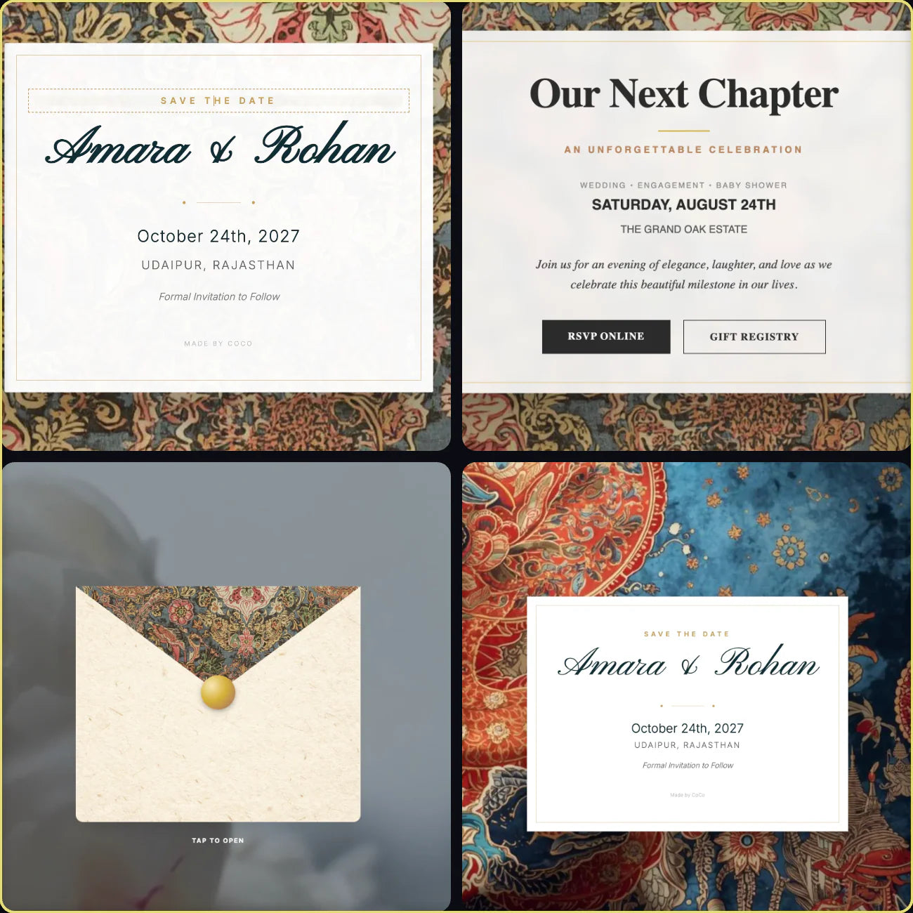 South Asian Wedding & Milestone Celebration Invitation Suite — Editable Digital Collection